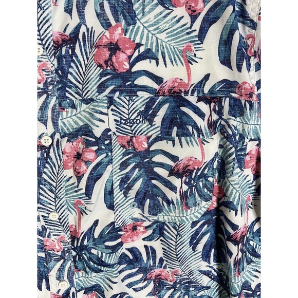 Izod Saltwater Fishing Hawaiian Floral Button Up Shirt Men Size XXL Pockets - Picture 9 of 14